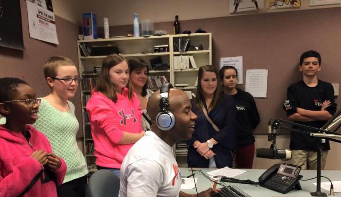 Cleve Hill Students at the Kiss 98.5 Studio